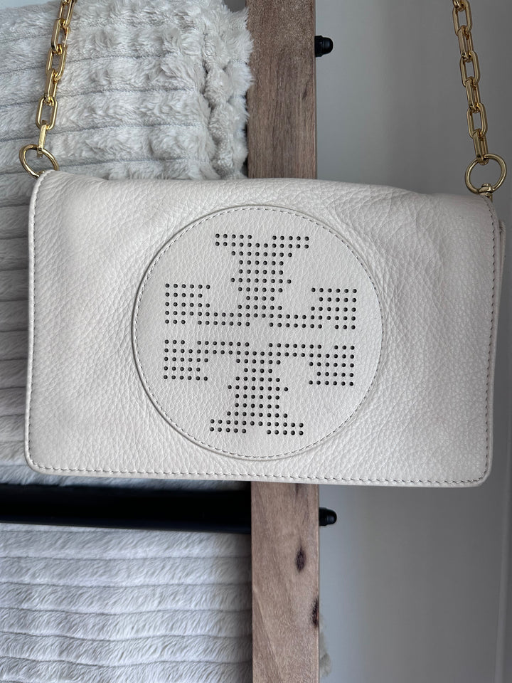 Secondhand Tory Burch Crossbody Perforated Logo Bag