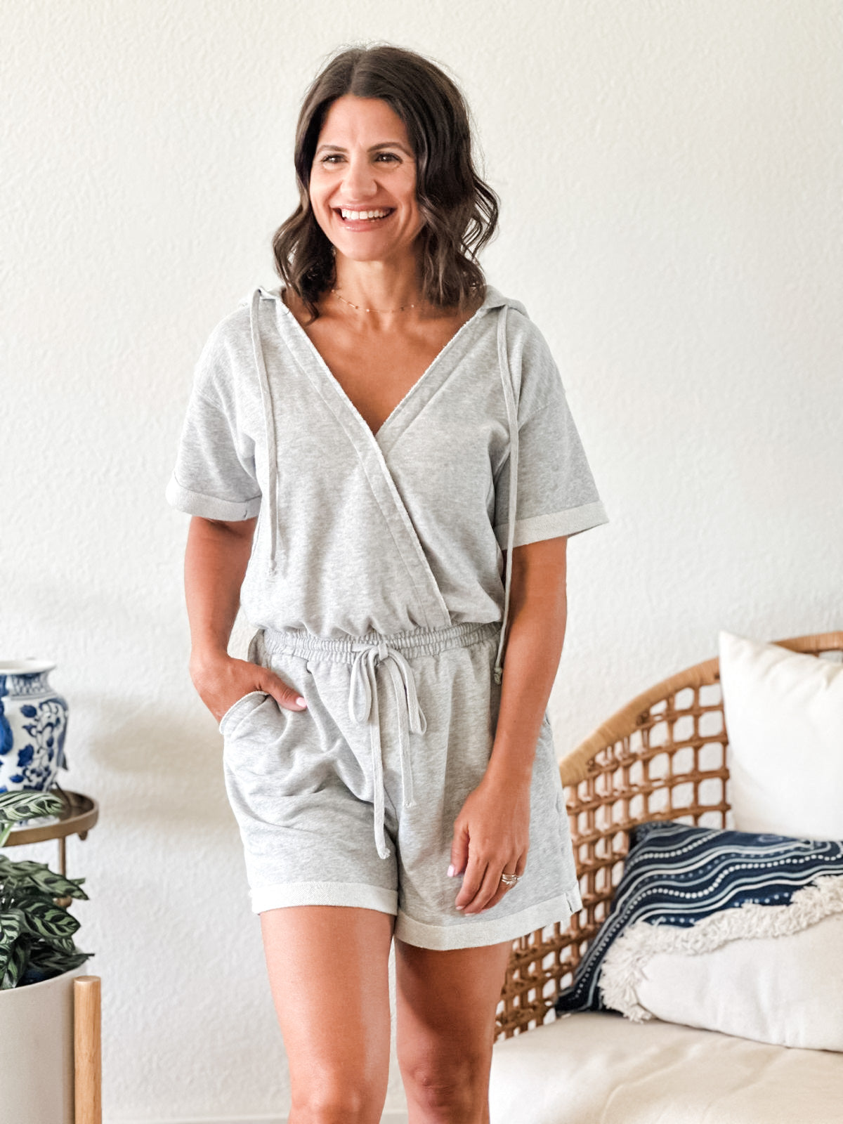French Terry Hooded Romper