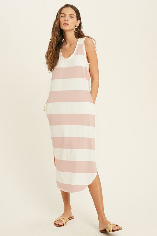 Oh! So Comfy Stripe Midi Dress - Shop Habb