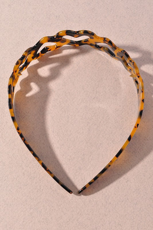 Classic Heart Tortoise Shell Print Headband - Shop Habb