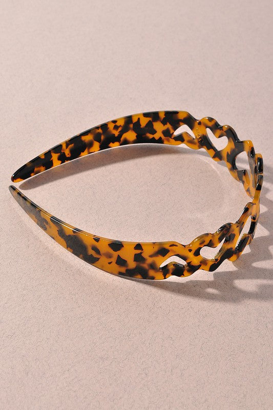 Classic Heart Tortoise Shell Print Headband - Shop Habb