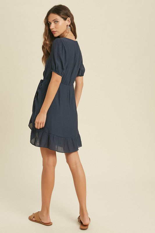 Ruched Mini Dress - Shop Habb