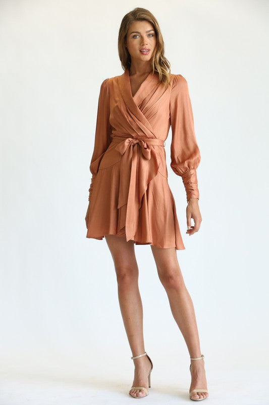 Clay Wrap Mini Dress - Shop Habb