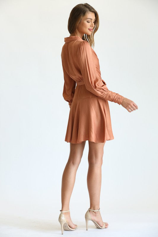 Clay Wrap Mini Dress - Shop Habb