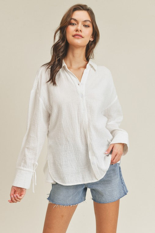 Oversized Button Up Shirt - Shop Habb