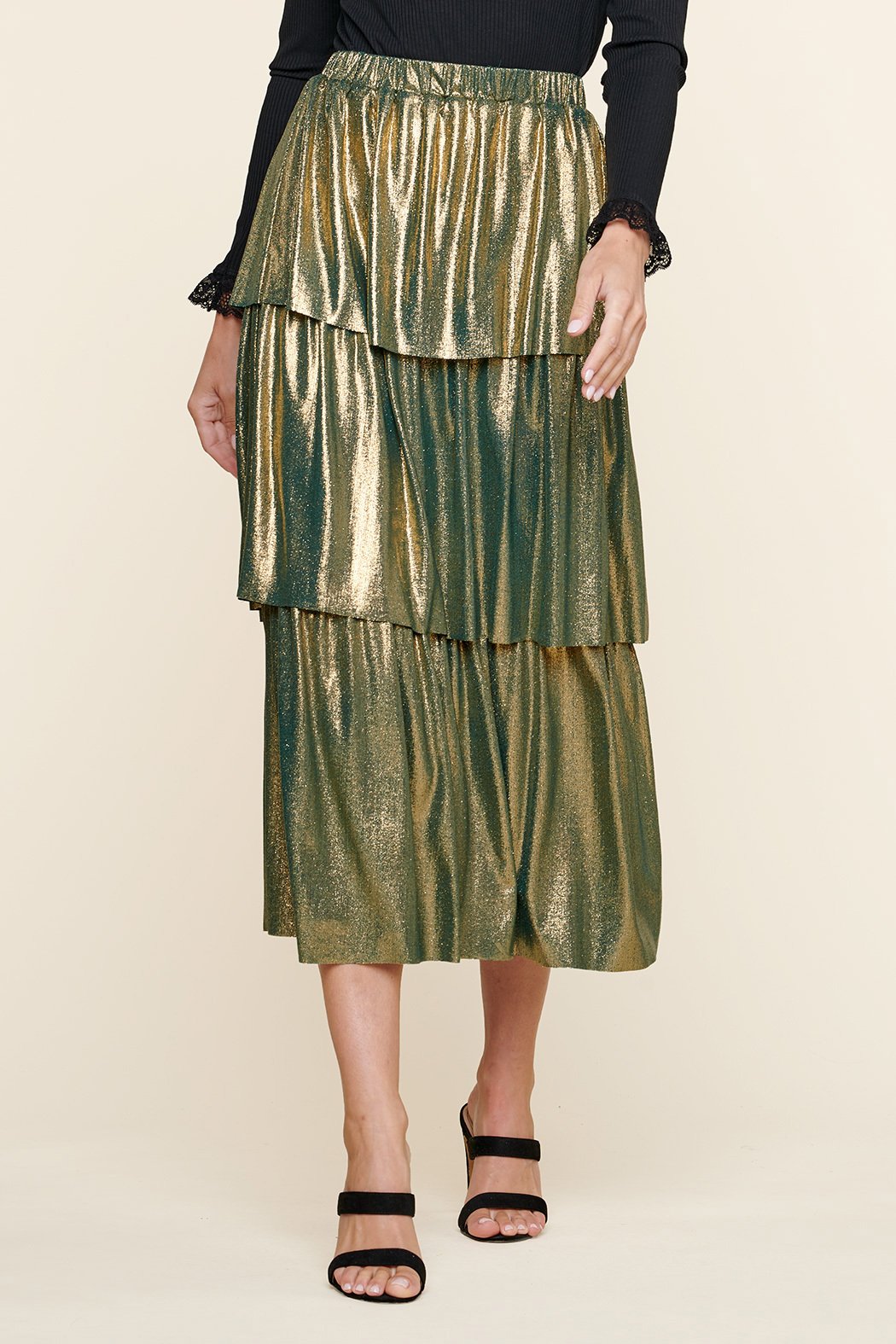 Foil Ribbed Skirt - Shop Habb