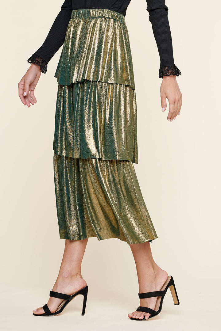 Foil Ribbed Skirt - Shop Habb