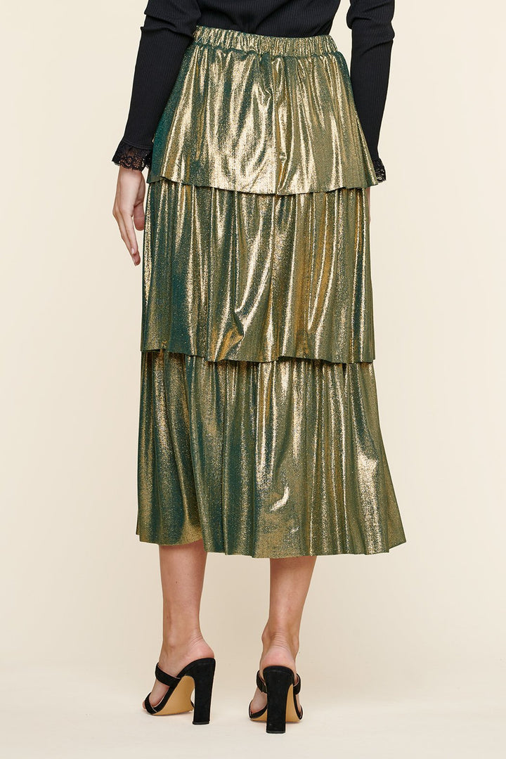 Foil Ribbed Skirt - Shop Habb