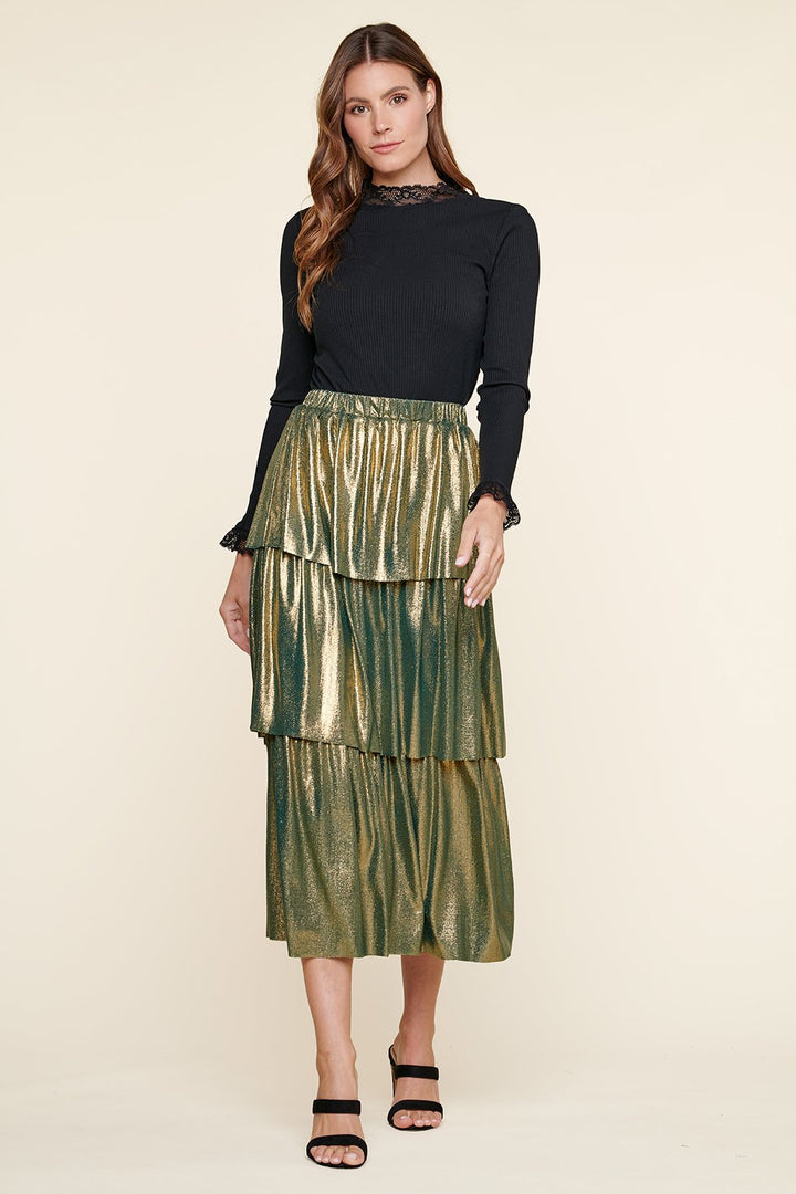 Foil Ribbed Skirt - Shop Habb