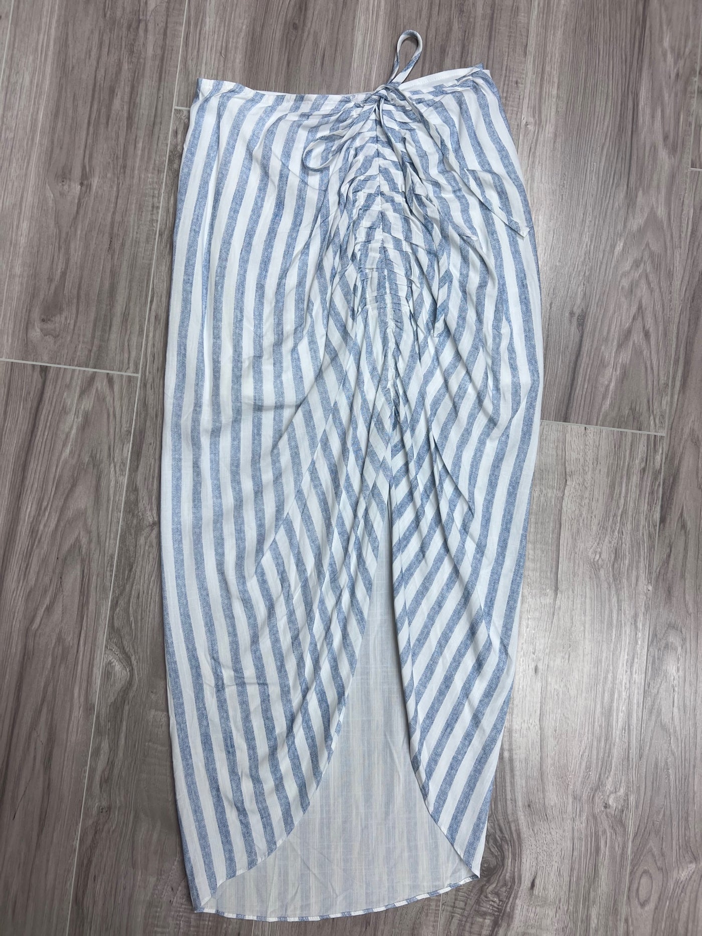 Blue Striped Midi Skirt