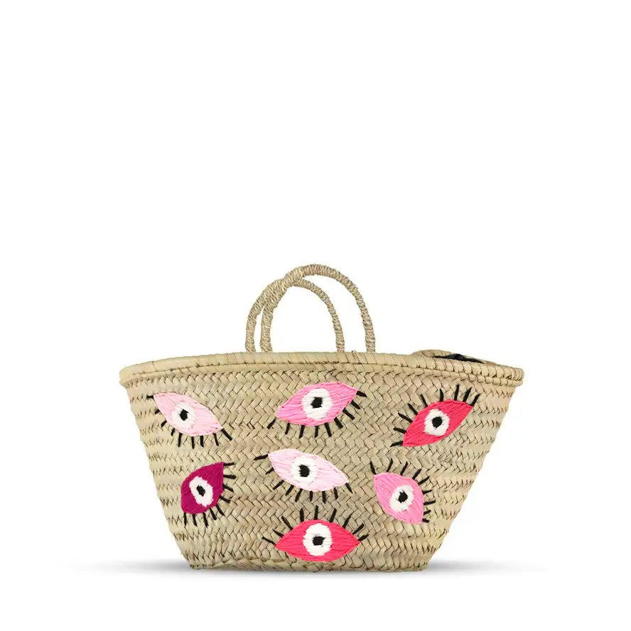 All Over Good Vibes Pink Straw Bag - Shop Habb
