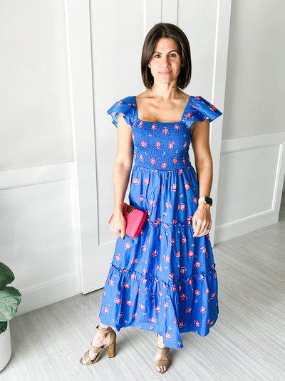 Floral Lou Smocked Tiered Midi Dress
