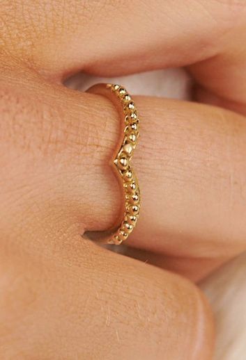 Women's Golden Studded Ring - Shop Habb