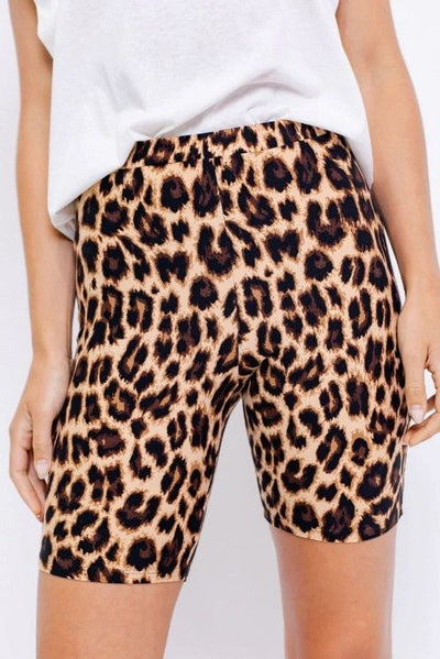 Leopard Print Biker Shorts - Shop Habb