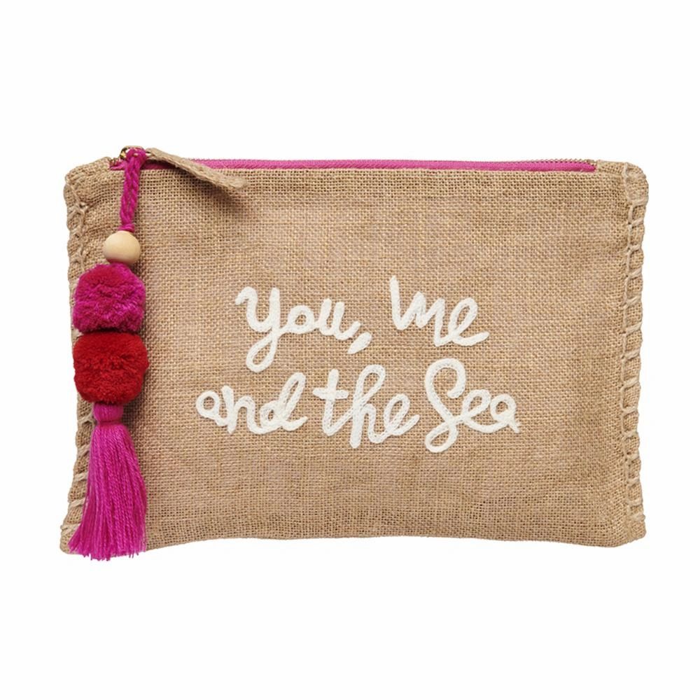 You, Me & The Sea Jute Pouch Bag - Shop Habb